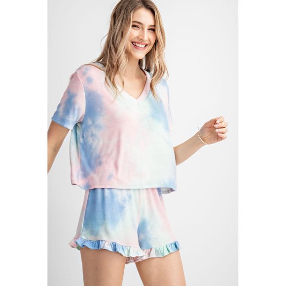 143 Story Cotton Candy Tie Dye Short Sleeve Top - Picture 3 of 5